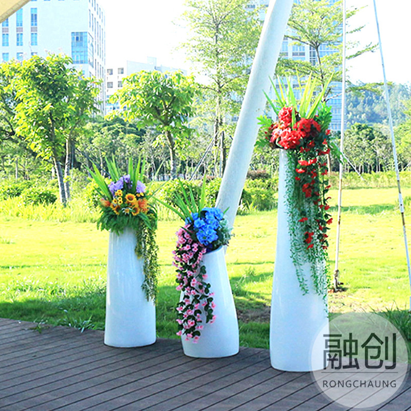 户外玻璃钢花箱花池庭院种植箱室外种菜花槽露台花坛阳台花盆