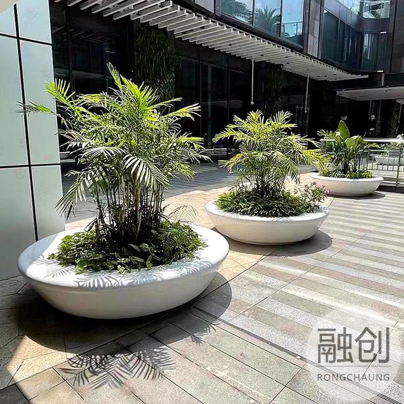 源头工厂大花盆玻璃钢花箱花盆户外景观花盆公园城市道路花箱厂家